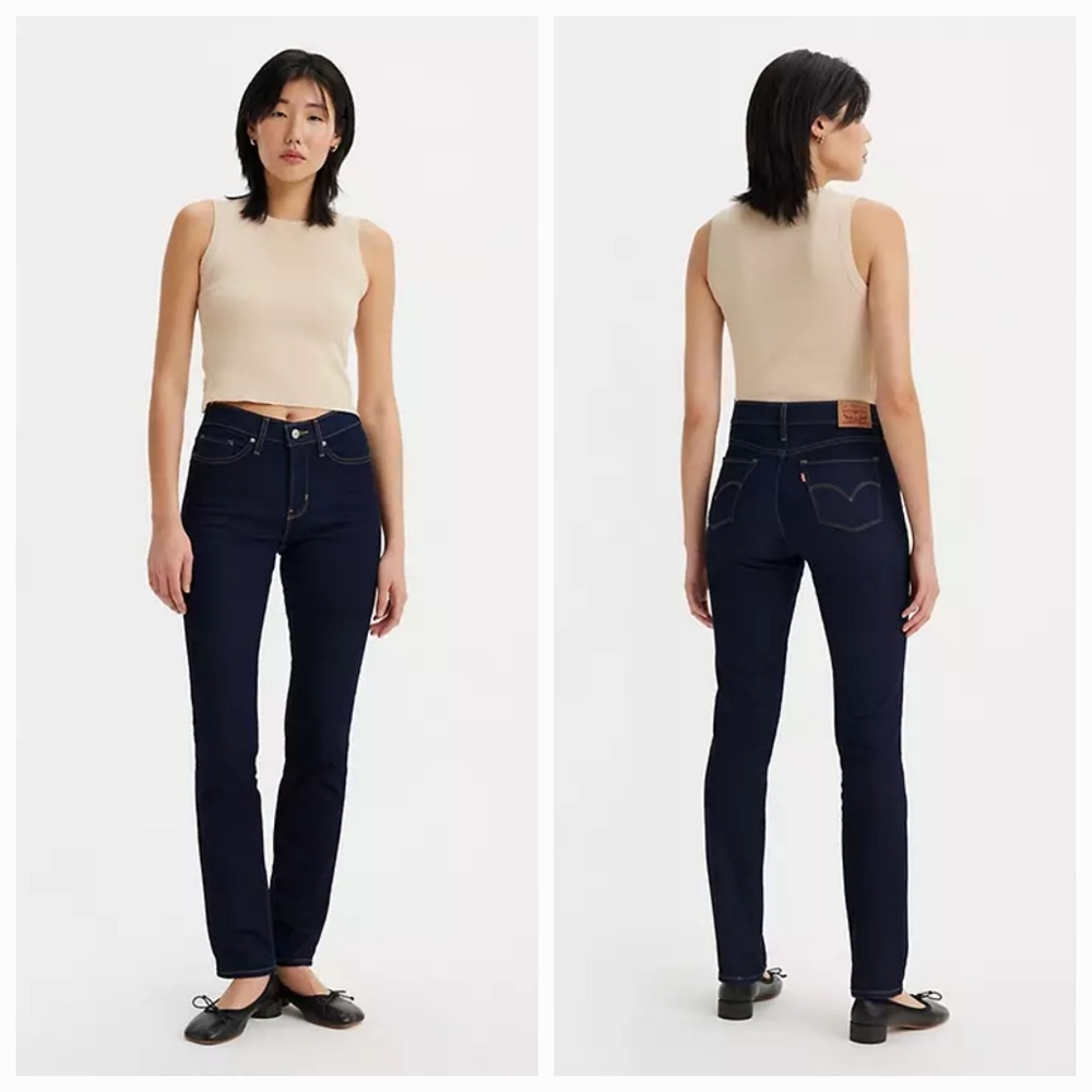 NWOT Levi's Dark Wash Mid Rise Shaping Slim Jean Size 28 Contemporary Minimalist